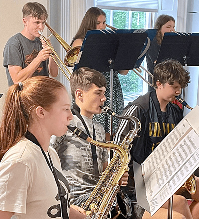 High school students from the Upper Valley Music Center kick off Day Two of the Nexus Festival in 2024.