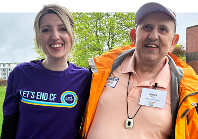Madison Culver, CF walkathon participant, and Robert Plante at the 2025 Great Strides Walkathon in Lebanon.